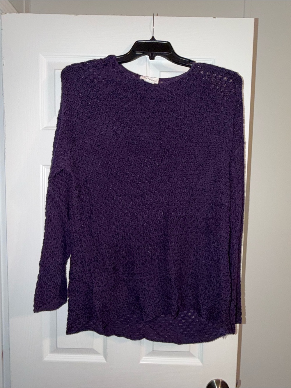VTG 90s Rosanna Purple Open Knit Slouchy Sweater M Y2K Grunge
